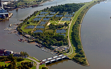 Wasserkunst Elbinsel Kalthofe: Luftbild