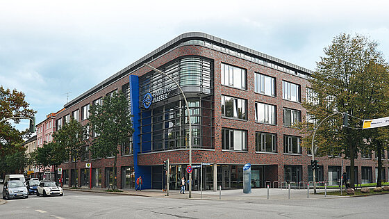 Fassade der HAMBURG WASSER Zentrale in Rothenburgsort