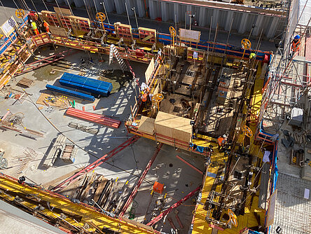 Die Baustelle aus der Vogelperspektive